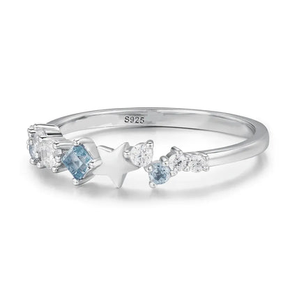 Star Inlaid Zircon Ring